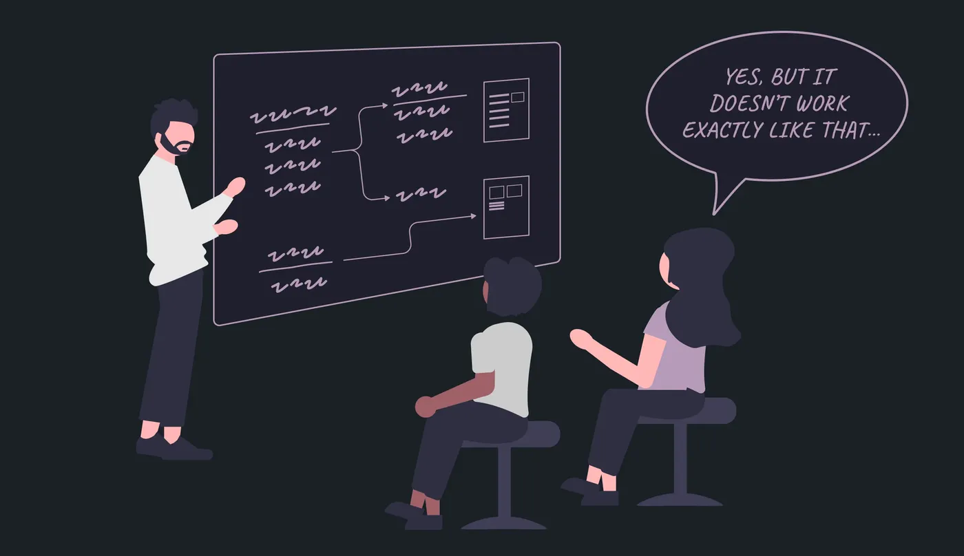 Illustration framing why a shared design system was needed