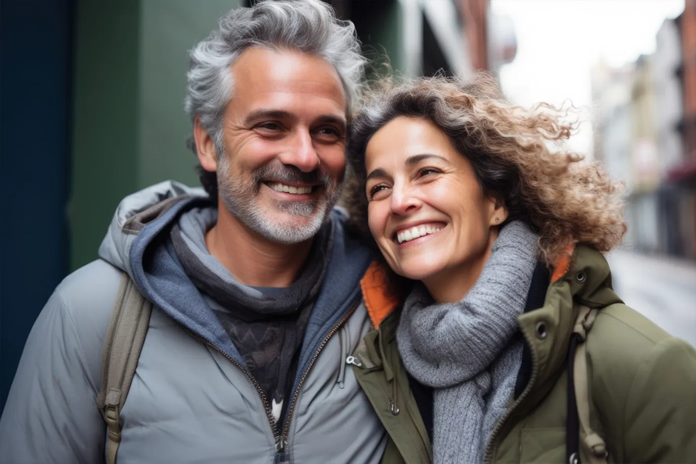Portrait of a middle-aged couple smiling